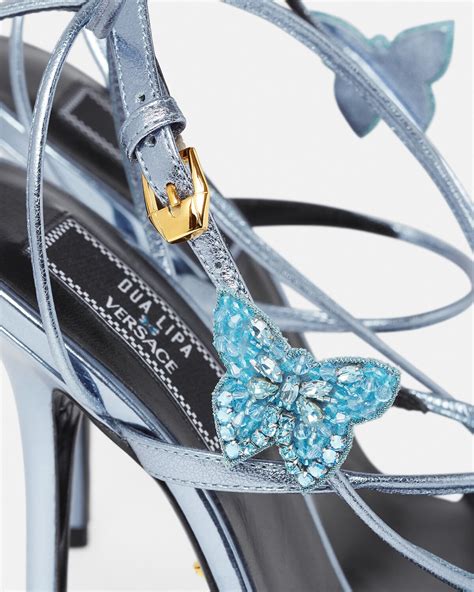 crystal butterflies metallic sandals
